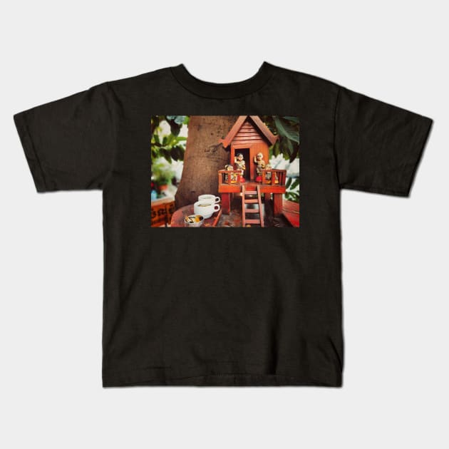 Buddhist spirit House in Cambodia. Cambodian Buddhism belief and culture. Kids T-Shirt by Nalidsa